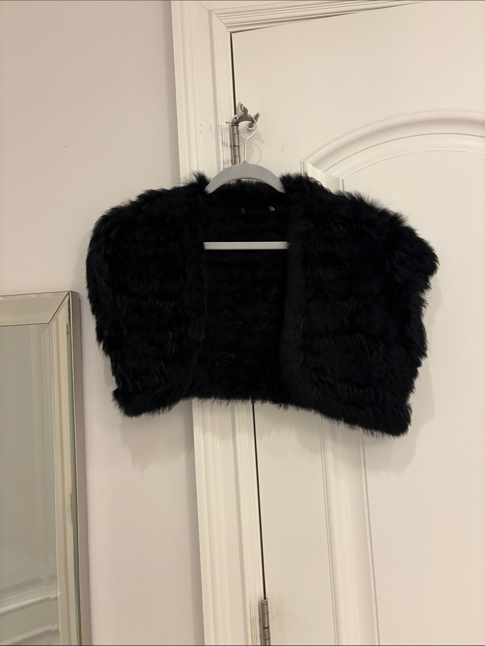 Black rabbit Fur Bolero Jacket - Women